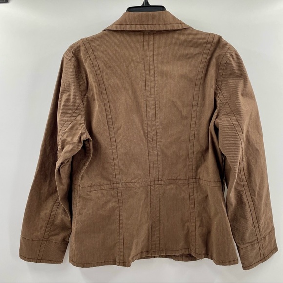 Chicos Striped Tailored Fit Pockets Button Notch Collar Cotton Blazer Jacket - Picture 4 of 9